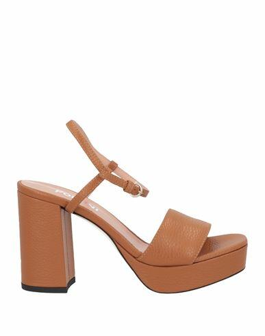 Pollini Woman Sandals Tan Leather Cover