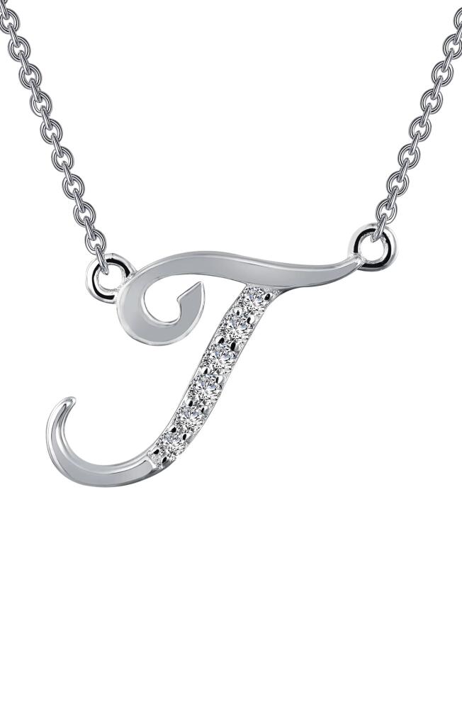 Lafonn Initial Pendant Necklace in T - Silver Cover