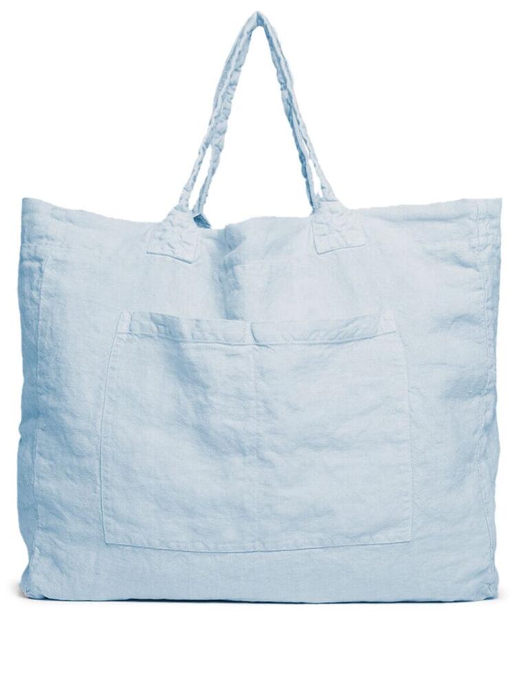 Once Milano Weekend linen tote bag - Blue Cover