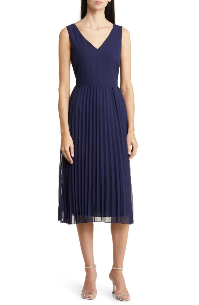 Sam Edelman Pleated Skirt Sleeveless Dress in Navy Cover