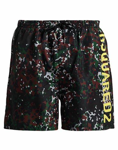 Dsquared2 Man Swim trunks Dark green Polyester Cover