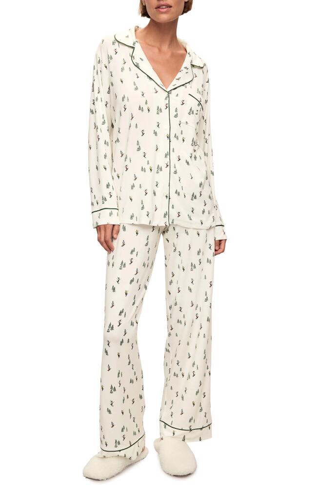 Eberjey Gisele Print Jersey Knit Pajamas in Alpine Skier Ivory Cover