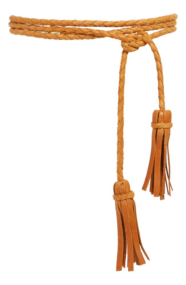 Ada Fringe Soga Leather Belt in Cognac Cover