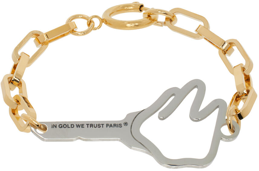 IN GOLD WE TRUST PARIS Gold & Silver Empty Key Bracelet Cover