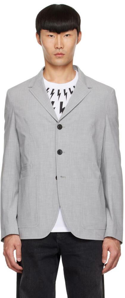 Neil Barrett Gray Polyester Blazer Cover