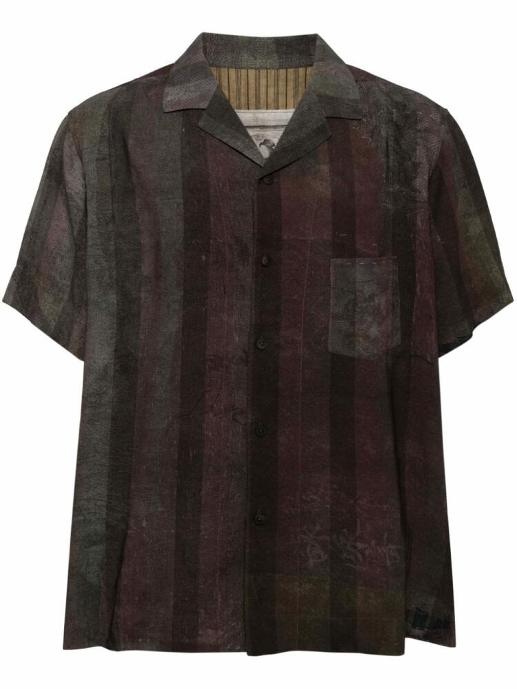 Ziggy Chen striped cotton shirt - Purple Cover