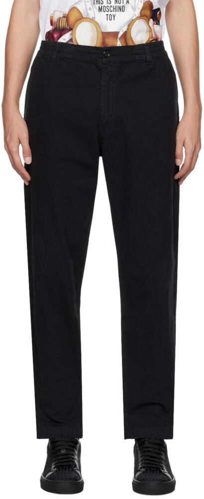 Moschino Black Embroidered Trousers Cover