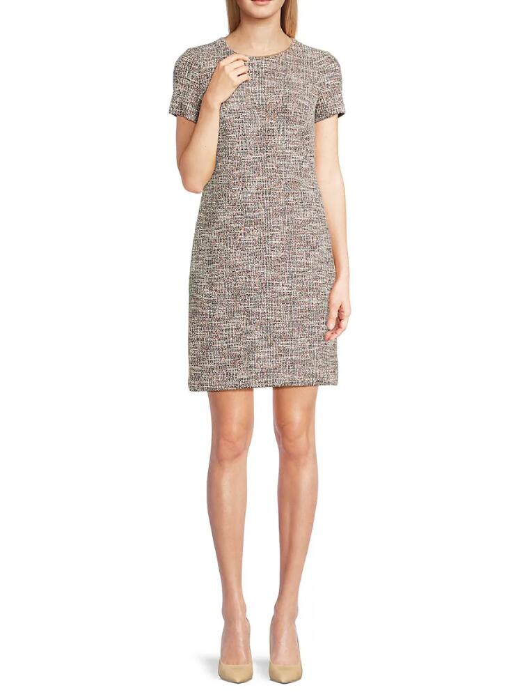 Calvin Klein Women's Roundneck Sheath Mini Dress - Brown Multi Cover