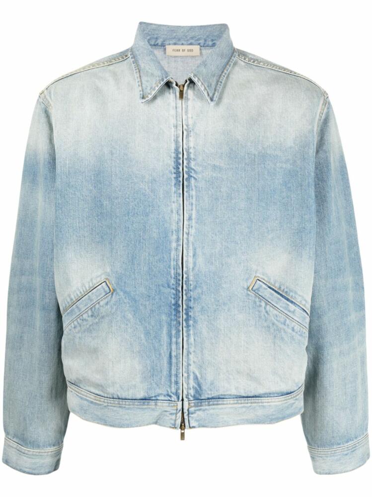 Fear Of God denim zip-up bomber jacket - Blue Cover