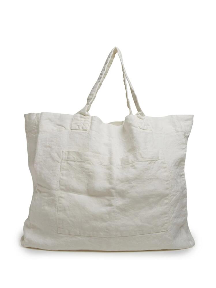 Once Milano Weekend linen tote bag - White Cover