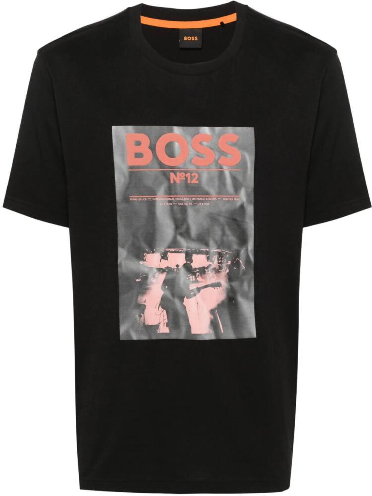 BOSS logo-print cotton T-shirt - Black Cover