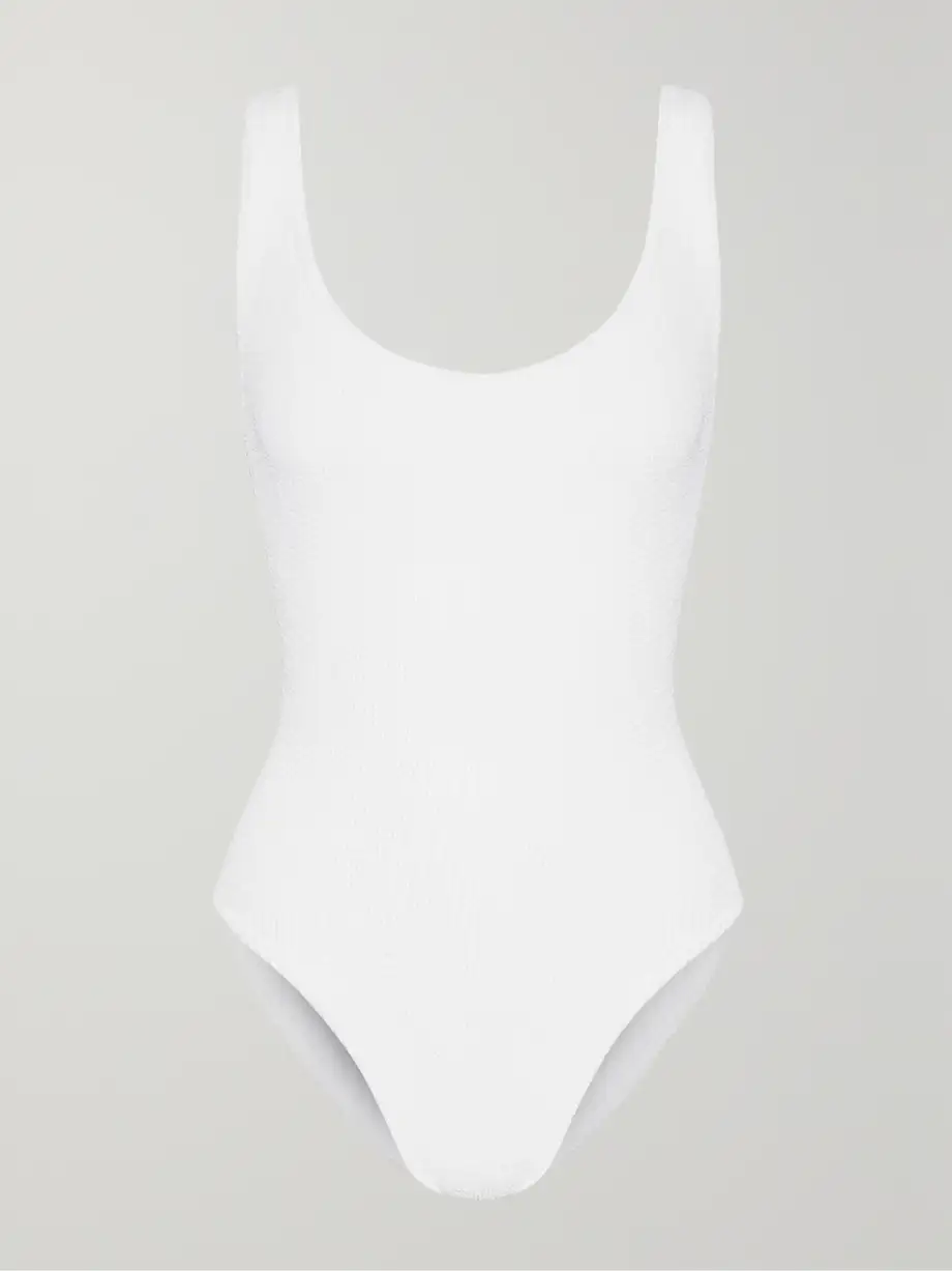 Hunza G - Square Neck Seersucker Swimsuit - White Cover