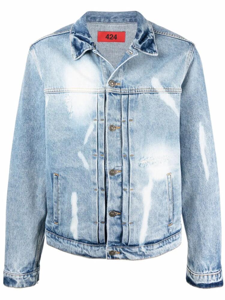 424 bleached denim jacket - Blue Cover