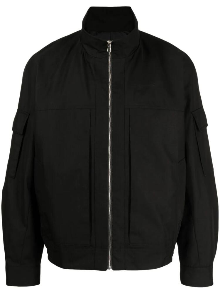 STUDIO TOMBOY sleeve-pocket zip-up bomber jacket - Black Cover