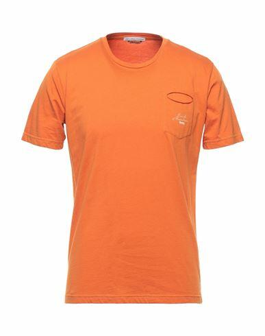 Grey Daniele Alessandrini Man T-shirt Orange Cotton Cover