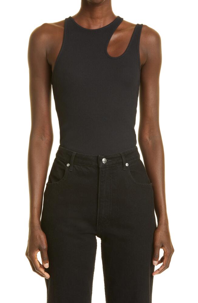 K. NGSLEY Gender Inclusive Romain Cutout Rib Tank in Black Cover