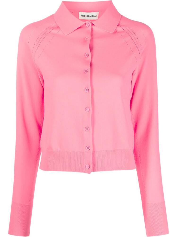 Molly Goddard pointelle-knit cropped cardigan - Pink Cover