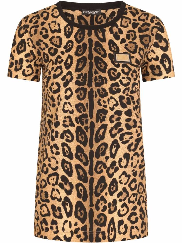 Dolce & Gabbana leopard-print short-sleeve T-shirt - Brown Cover