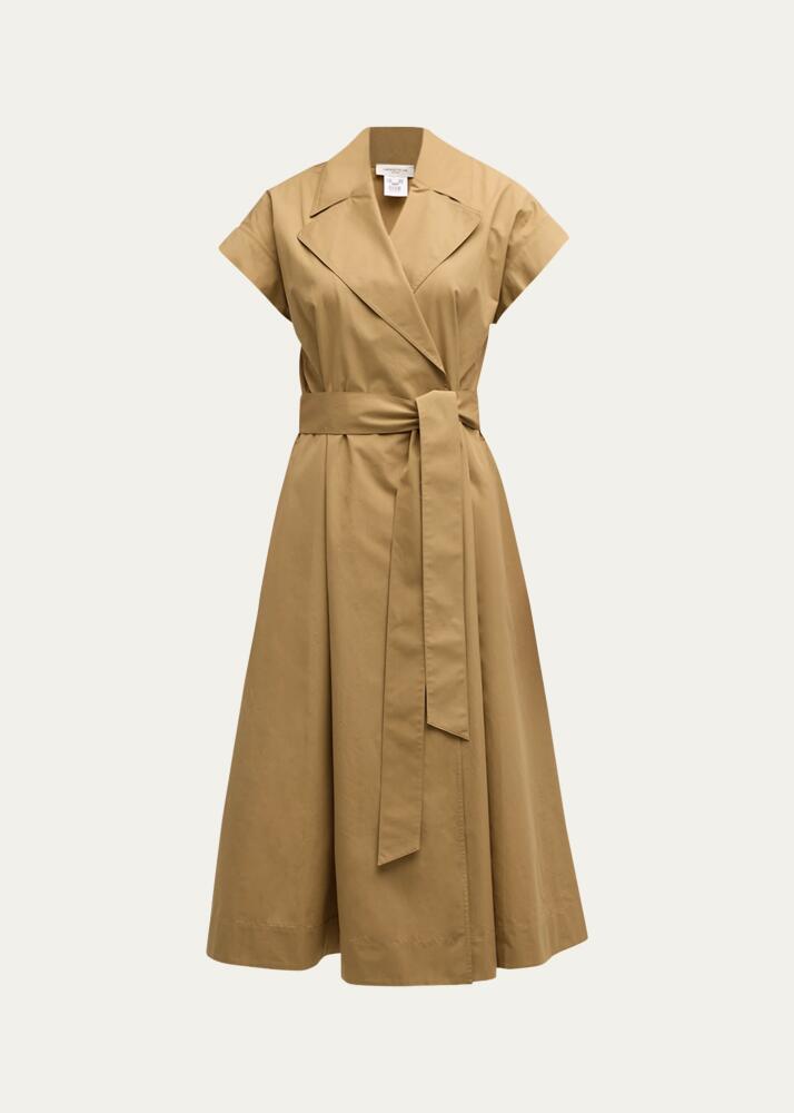 Lafayette 148 New York Belted Organic Cotton Poplin Midi Wrap Dress Cover