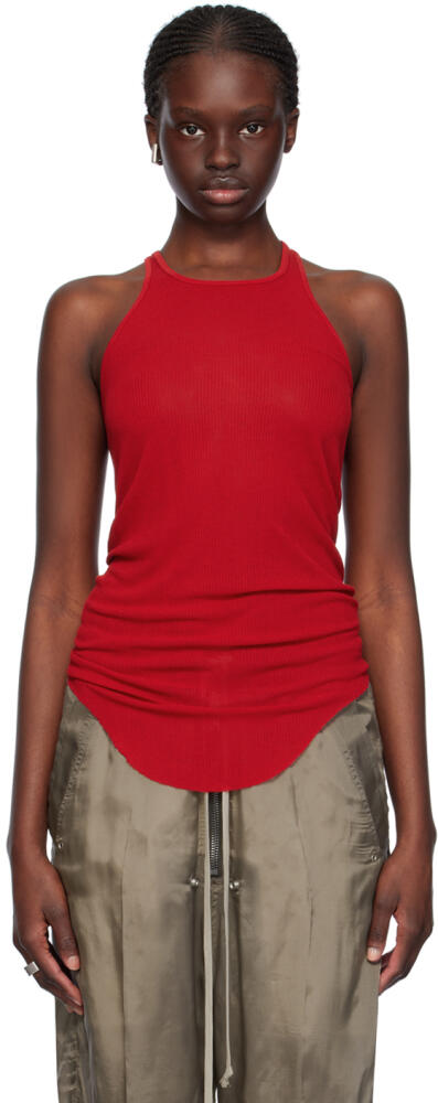 Rick Owens Red Basic Rib Tank Top Cover