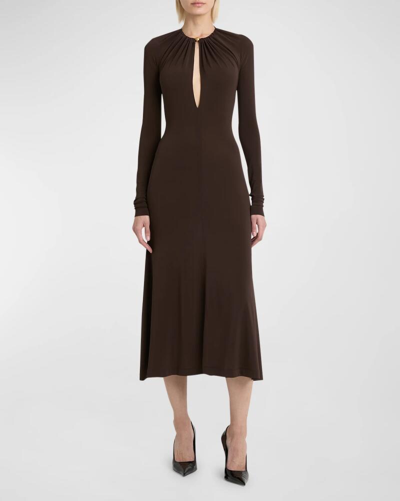 Ferragamo Long-Sleeve Halter Jersey Dress Cover