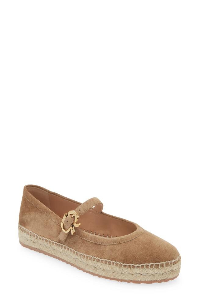 Gianvito Rossi Espadrille Mary Jane Ballet Flat in Camel Cover