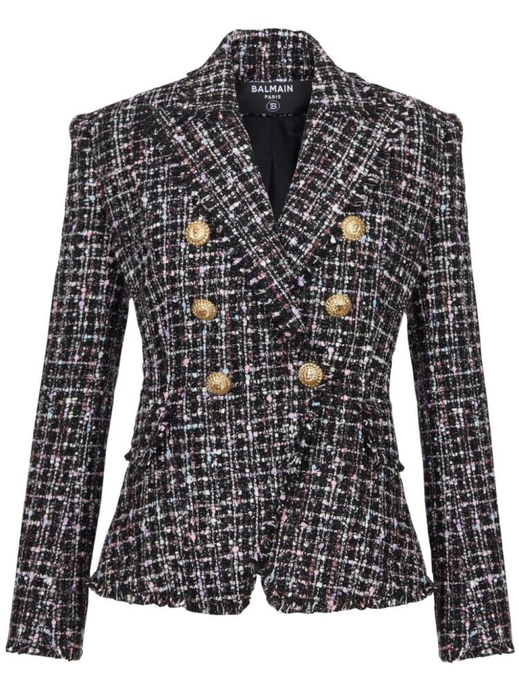 Balmain double-breasted tweed blazer - Black Cover