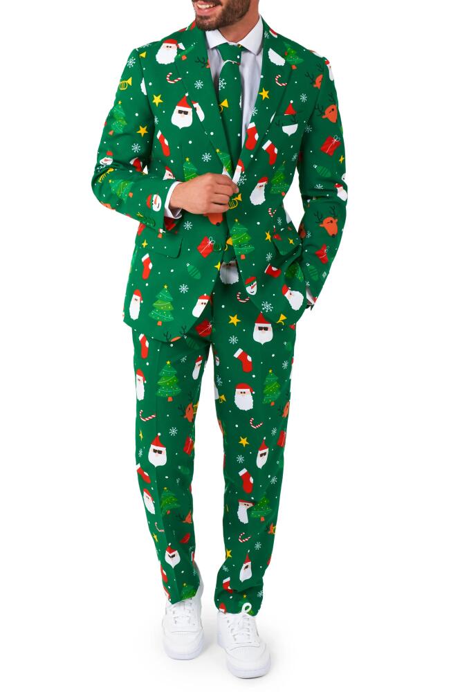 OppoSuits Festivity Green Two-Piece Suit & Tie Cover