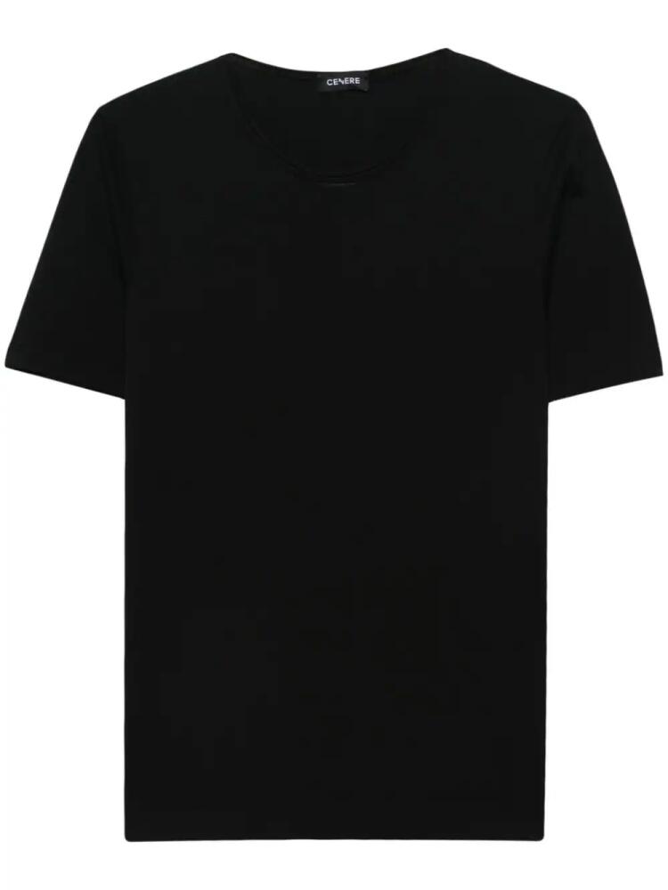 Cenere GB plain cotton T-shirt - Black Cover