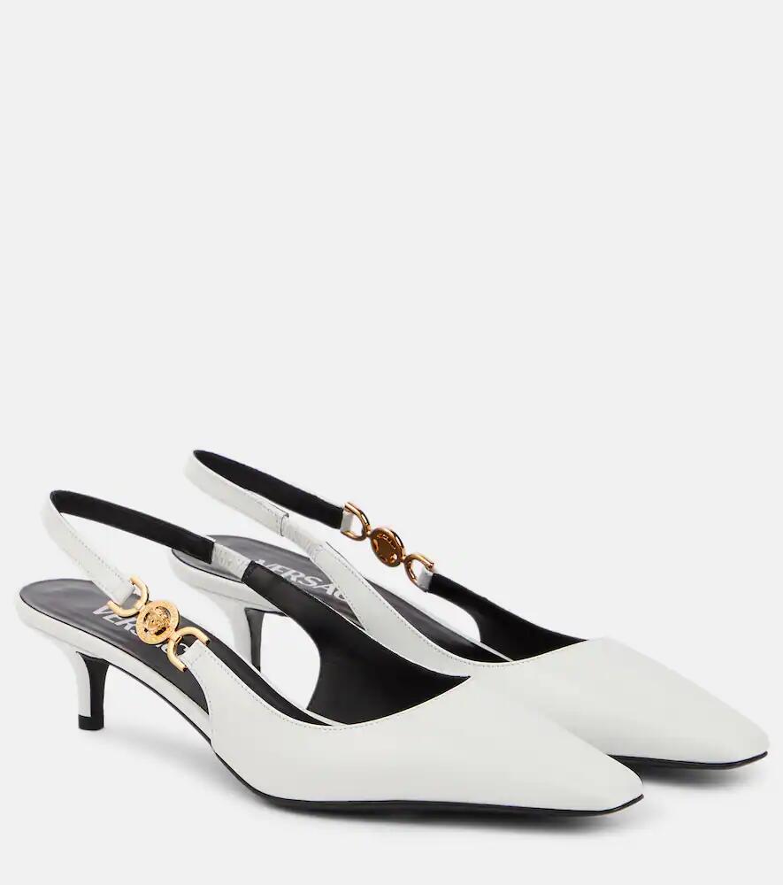 Versace Medusa Biggie leather slingback pumps Cover