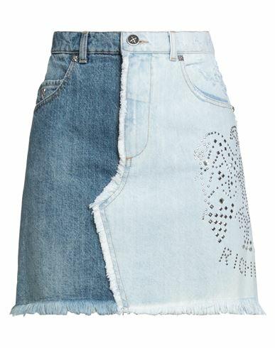 John Richmond Woman Denim skirt Blue Cotton Cover