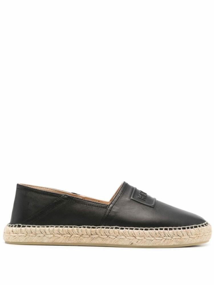 Kenzo logo-embossed leather espadrilles - Black Cover