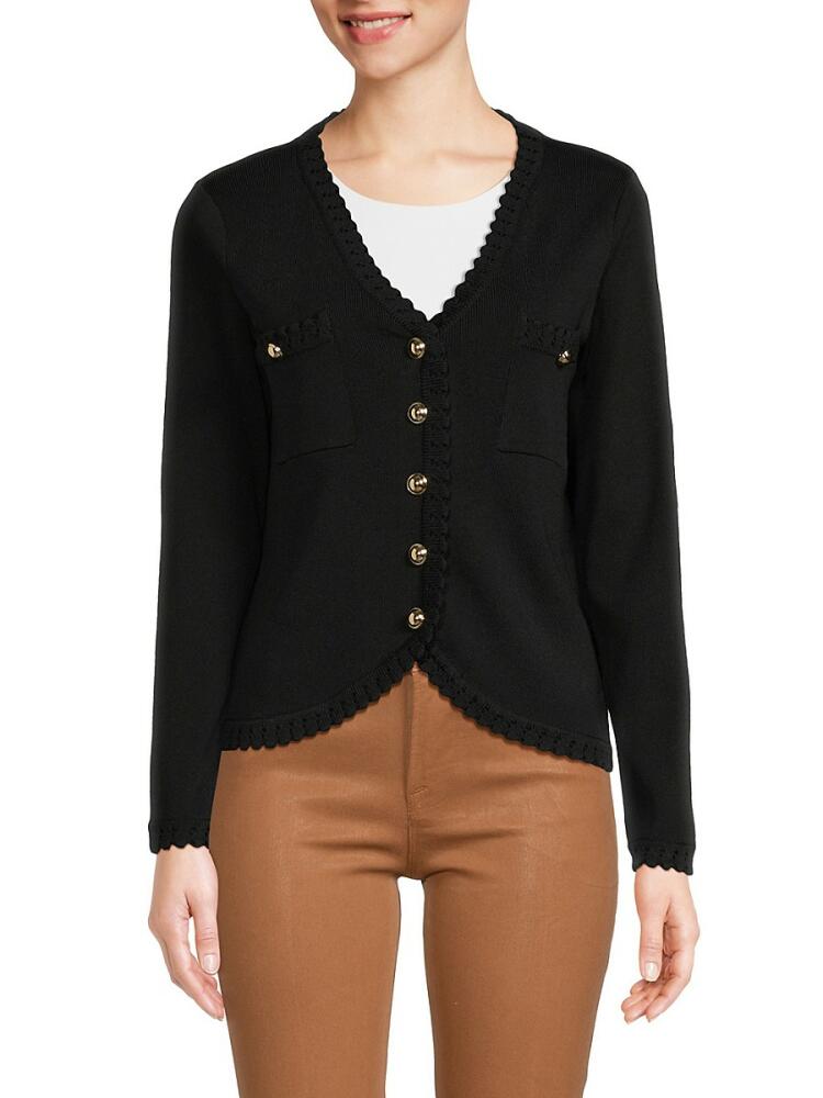 NANETTE nanette lepore Women's V Neck Cardigan - Very Black Cover