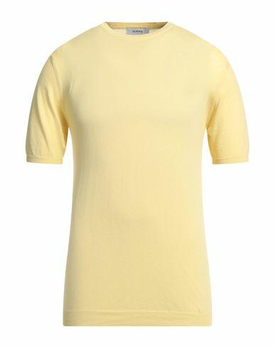 Alpha Studio Man Sweater Yellow Cotton Cover