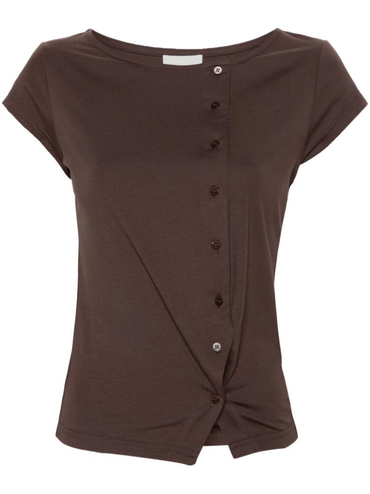 Claudie Pierlot asymmetric buttoned T-shirt - Brown Cover