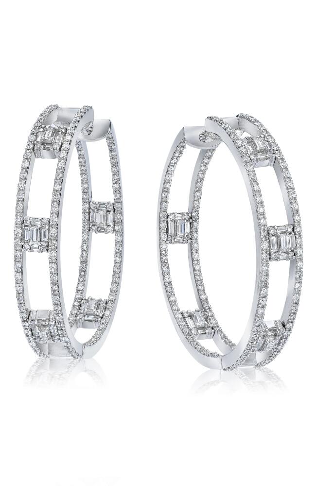 Mindi Mond Clarity Inside Out Diamond Hoop Earrings in White Gold/Diamond Cover