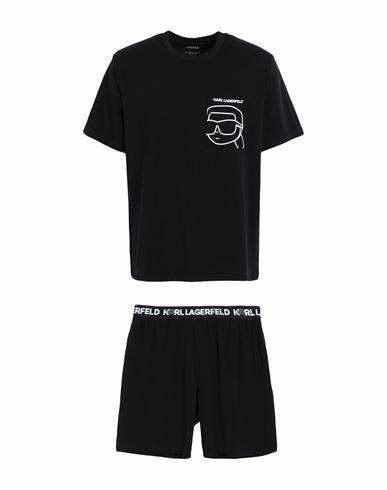 Karl Lagerfeld Ikonik 2.0 Pkt Short Pj Set Man Sleepwear Black Organic cotton, Elastane Cover