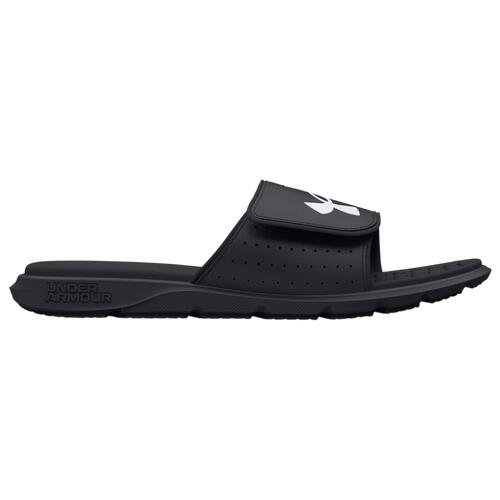 Under Armour Ignite VII Slides - Boys' Grade School Shoes Black/Black/White Cover