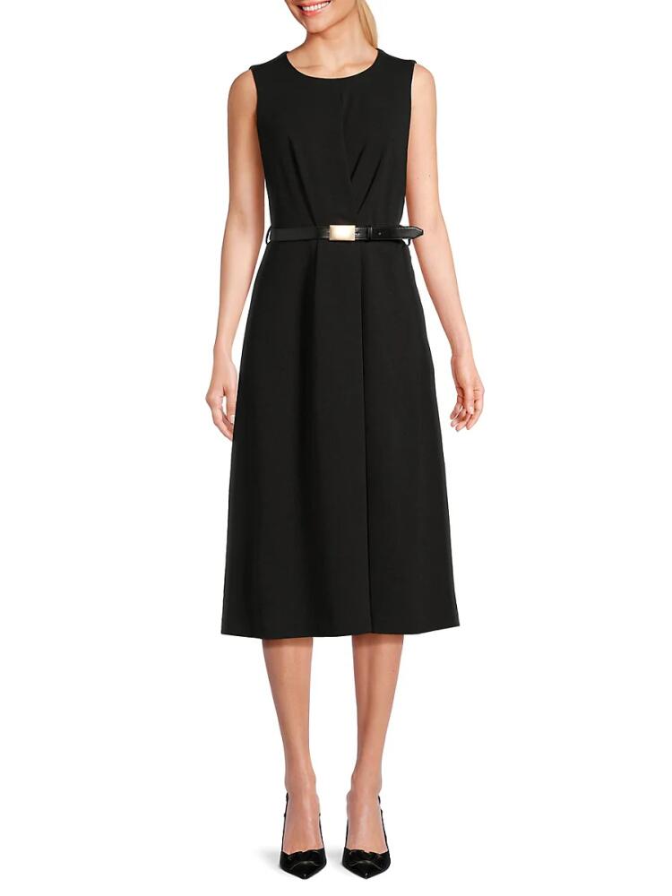 Calvin Klein Women's Belted Midi Dress - Black Cover