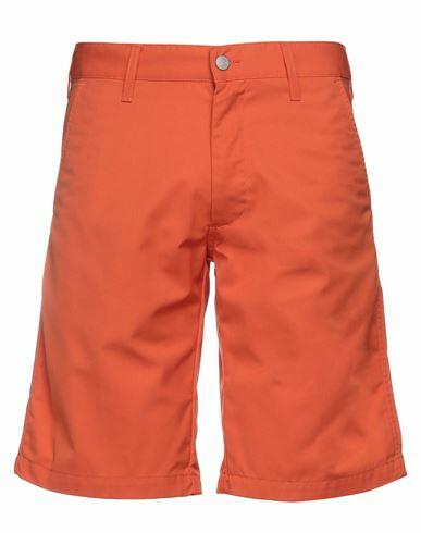 Carhartt Man Shorts & Bermuda Shorts Orange Polyester, Cotton Cover