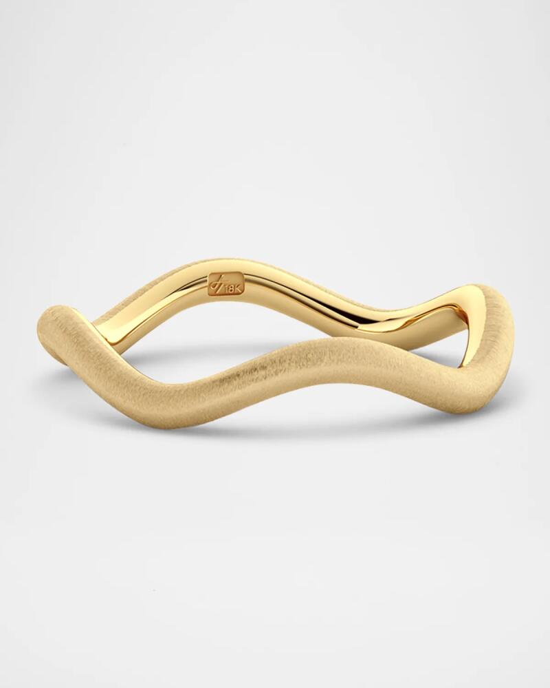 Jamie Turner 18K Gold Curve Stacking Ring in Satin Cover