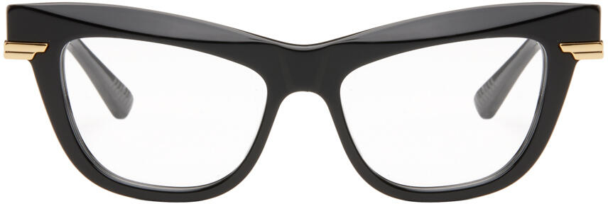 Bottega Veneta Black & Gold Cat-Eye Glasses Cover