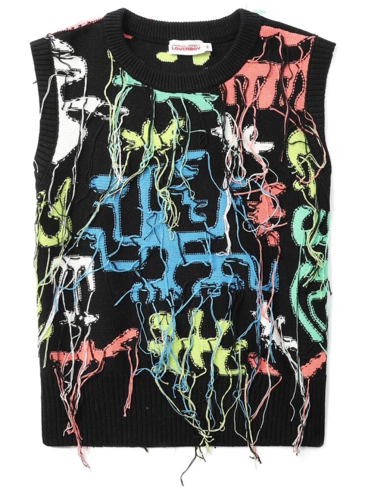 Charles Jeffrey Loverboy distressed sleeveless jumper - Black Cover