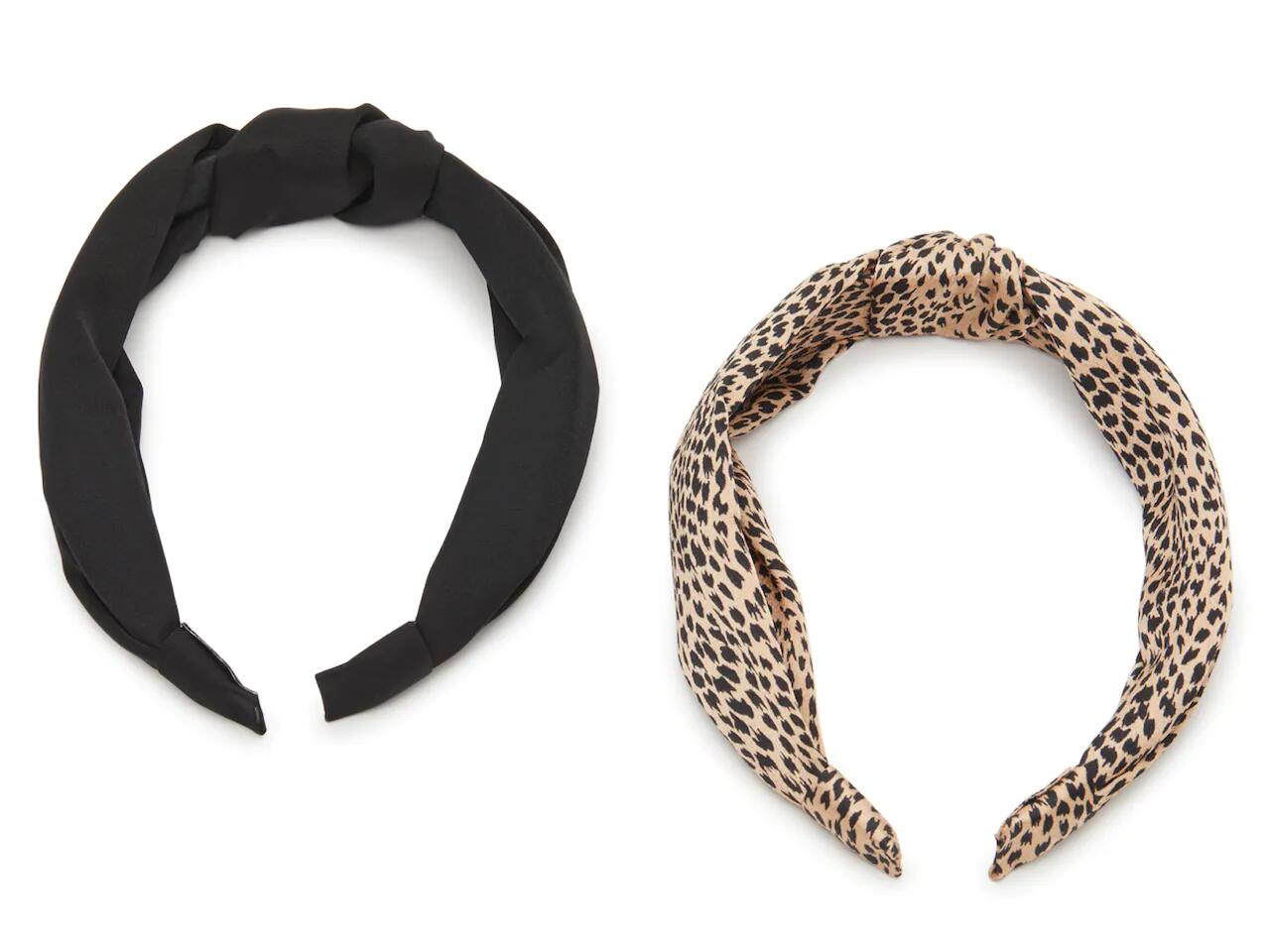 Kelly & Katie Top Knot Headbands 2 Pack | Women's | Beige Spotted/Black Cover