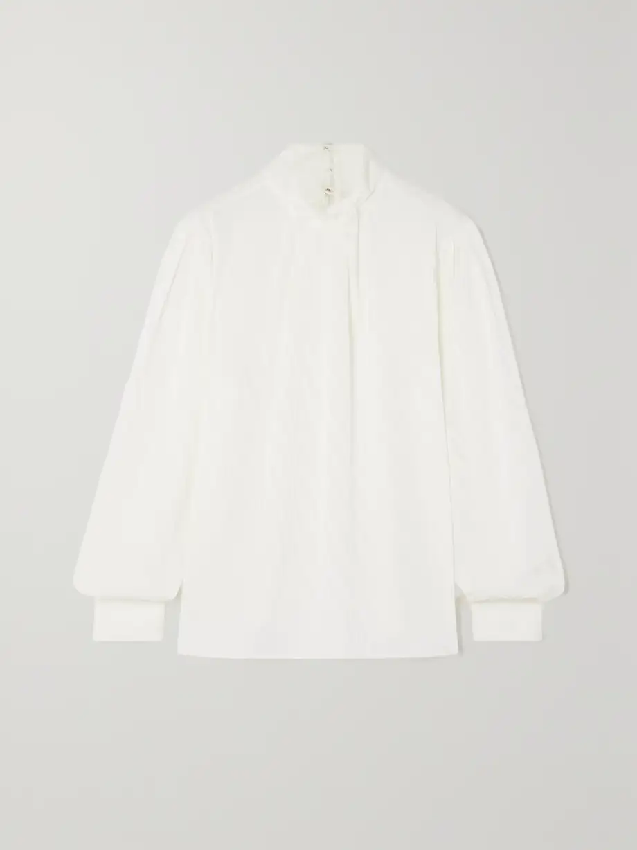 FRAME - Crepe De Chine Jacquard Blouse - Cream Cover