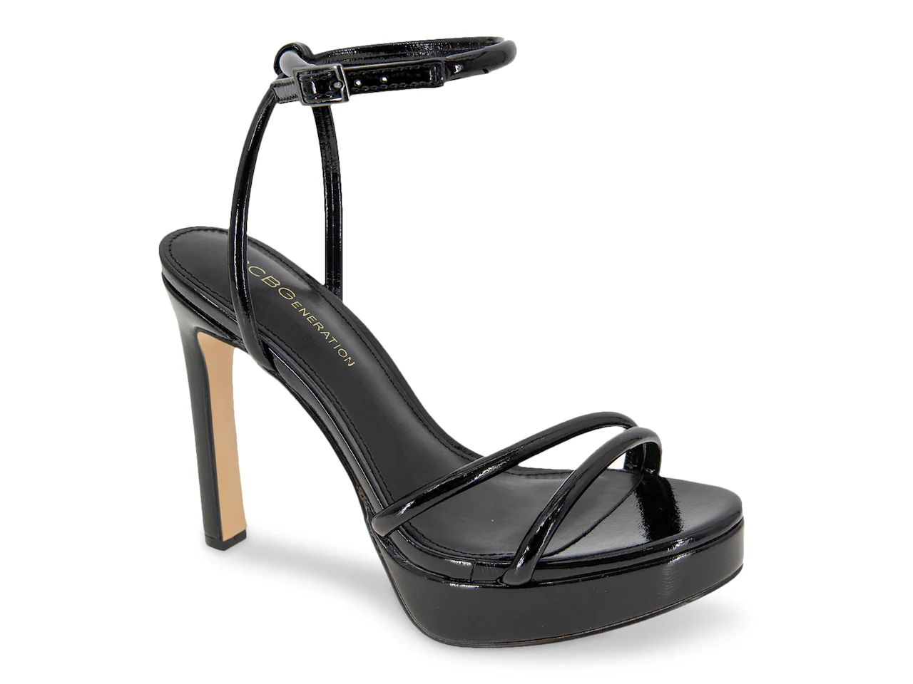 BCBGeneration Kendi Platform Sandal | Women's | Black Patent Cover