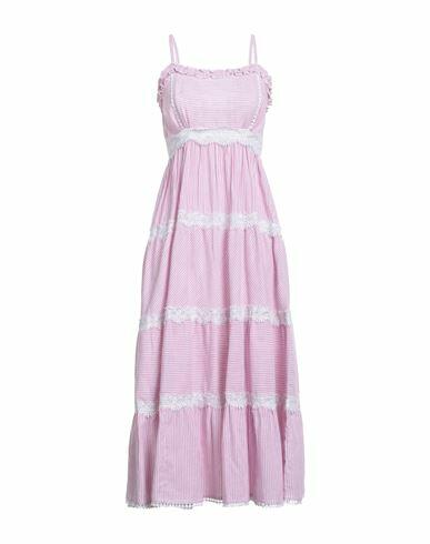 Iconique Woman Midi dress Pink Cotton, Linen Cover