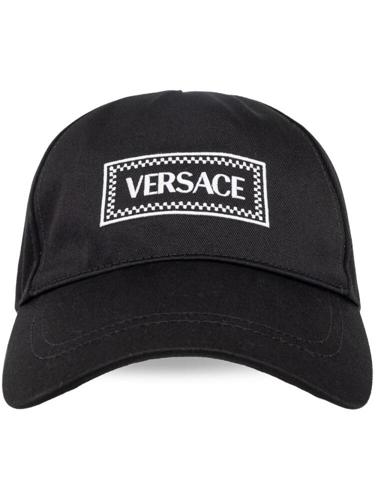 Versace logo-embroidered cotton cap - Black Cover