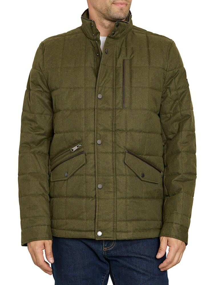 Sam Edelman Men's Box Quilt Mockneck Jacket - Olive Cover