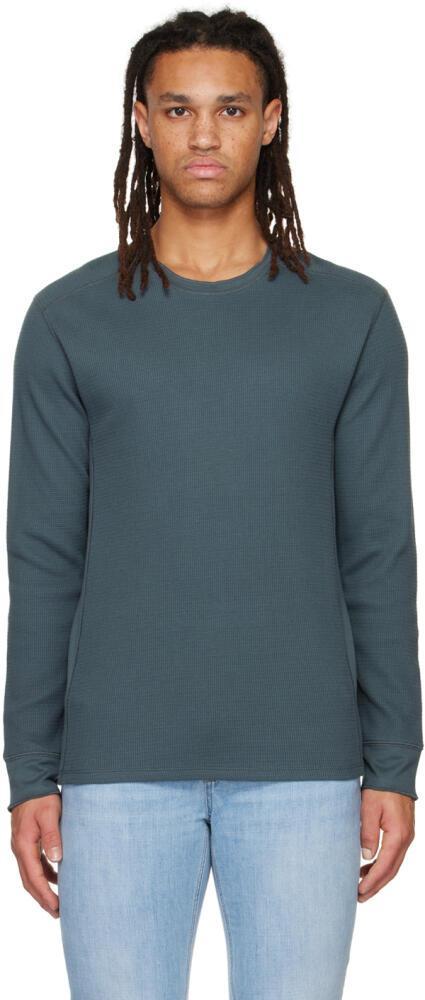 Vince Blue Thermal Long Sleeve T-Shirt Cover